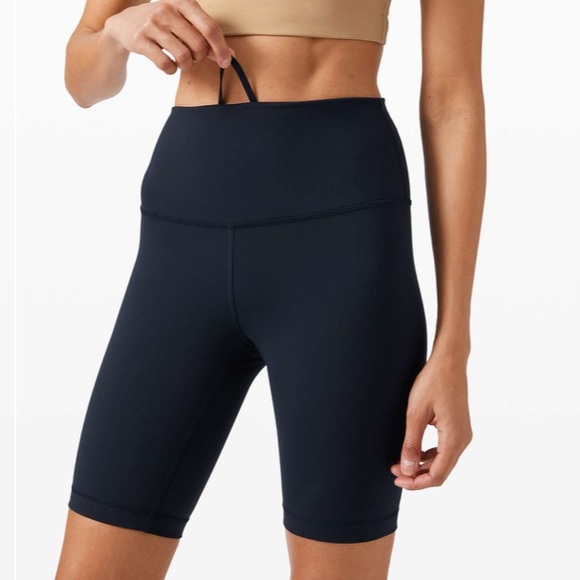 lululemon athletica Pants - Lululemon Wunder Train High Rise Biker Short 8" True Navy Size 10